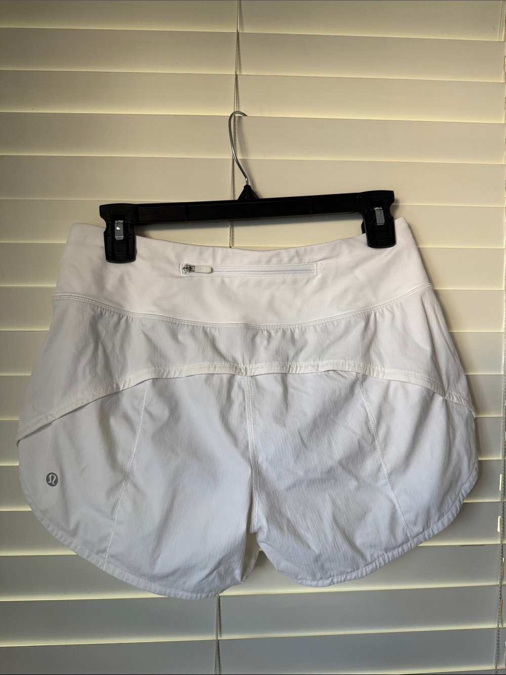 lululemon athletica White Women's Athletic Shorts with Back Zip Pocket